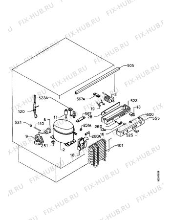 Взрыв-схема холодильника Alno AGU8111IW - Схема узла Functional parts